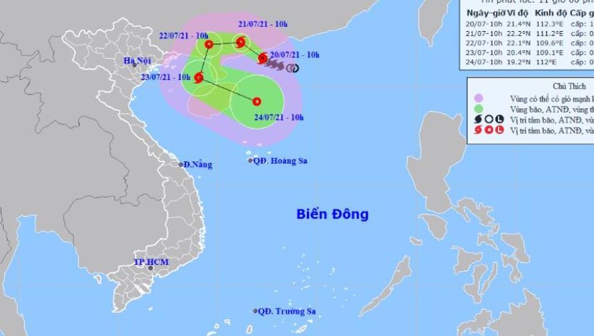 Bão giật cấp 14 diễn biến phức tạp, Bắc Biển Đông sóng cao 5-7m