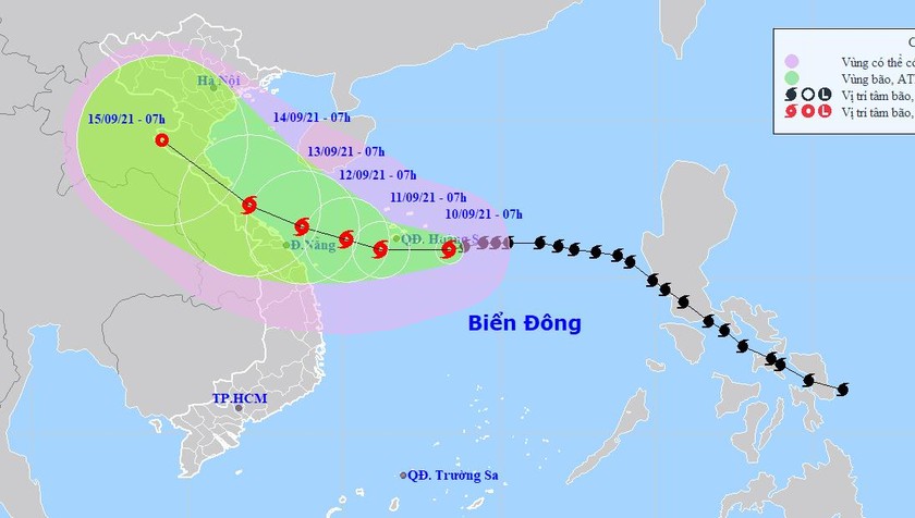 Bão tiếp tục mạnh thêm, ngày mai miền Trung bắt đầu mưa to đến rất to 