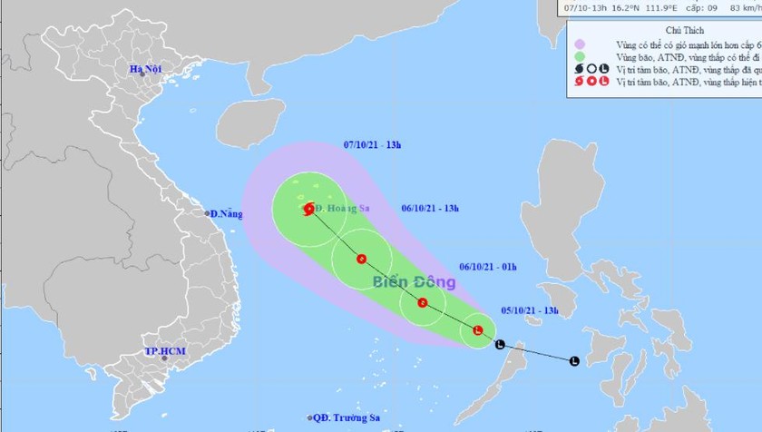 Áp thấp mạnh trên Biển Đông