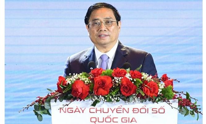 Thủ tướng gửi Thông điệp của Chính phủ về đẩy mạnh chuyển đổi số quốc gia. Ảnh: Chinhphu.vn