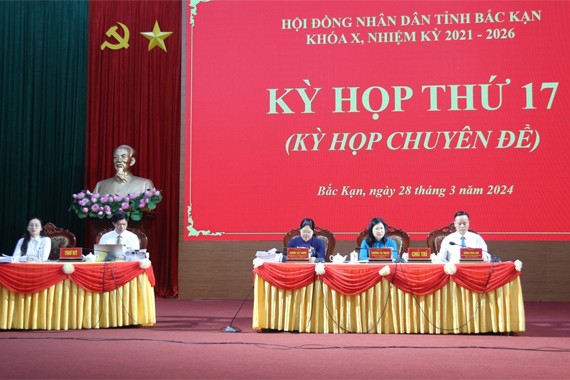 Kỳ họp thứ 17 HĐND tỉnh Bắc Kạn khóa X, nhiệm kỳ 2021 – 2026. Ảnh: Hoàng Thu