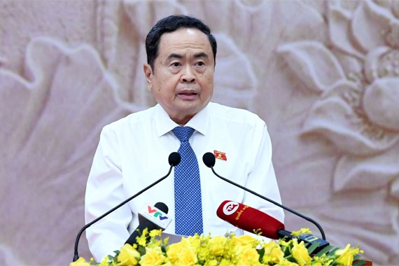 Chủ tịch Quốc hội Trần Thanh Mẫn phát biểu tại phiên khai mạc Kỳ họp. (Ảnh: T.C) 