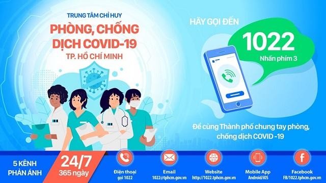 Thời điểm hiện tại, tổng đài 1022 của TP HCM sẽ tập trung tiếp nhận các phản ánh về tình hình dịch bệnh COVID-19.