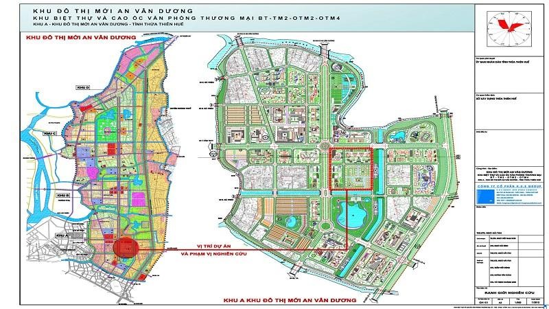 Vị trí dự án trung tâm thương mại dịch vụ tại khu A - Đô thị mới An Vân Dương.