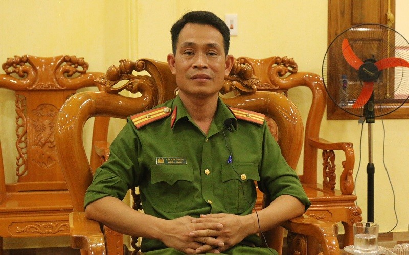 Thiếu tá Cấn Văn Quang - Quản giáo Đội 31, Phân trại 1, Trại giam Yên Hạ (C10 - Bộ Công an). (Ảnh: Ngọc Nga).