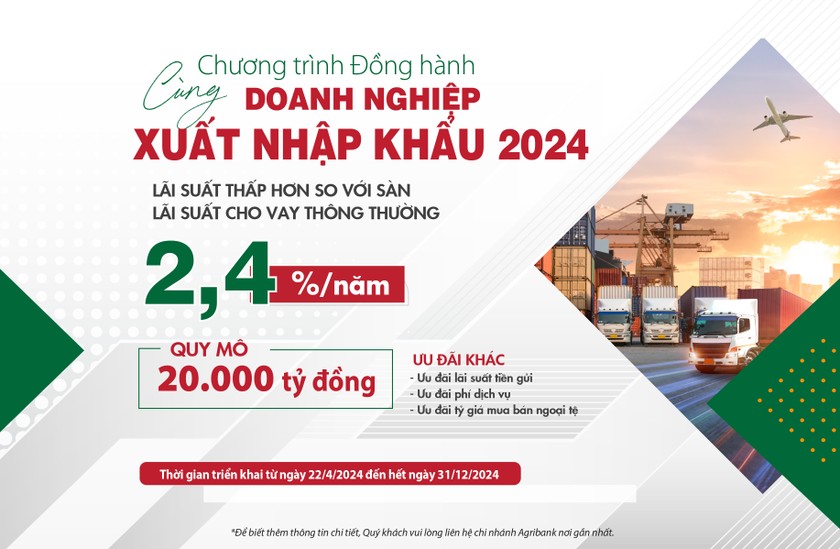 Agribank đồng hành cùng doanh nghiệp xuất nhập khẩu năm 2024