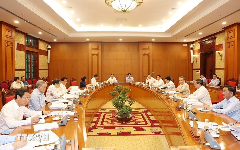 Tổng Bí thư, Chủ tịch nước Tô Lâm chủ trì họp Bộ Chính trị, Ban Bí thư - Ảnh: TTXVN