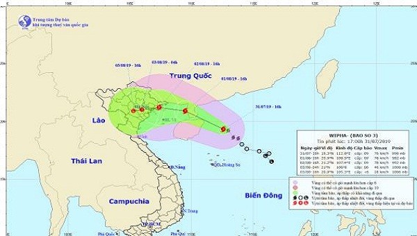 Đường đi của cơn bão số 3