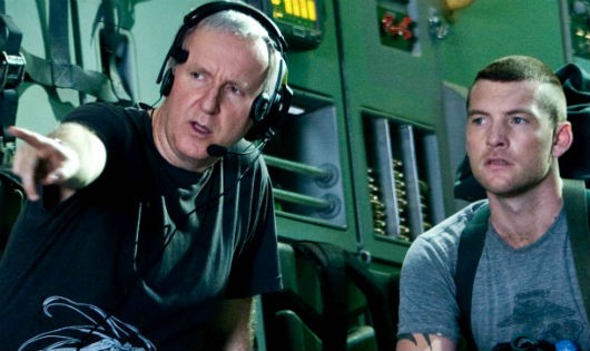 Đạo diễn James Cameron và nam diễn viên Sam Worthington trong phần 1