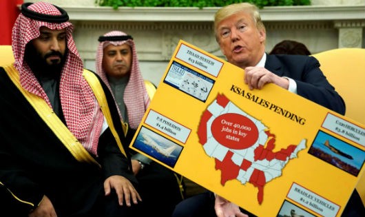 Ông Trump và Thái tử Ả rập Xê út Mohammed bin Salman.