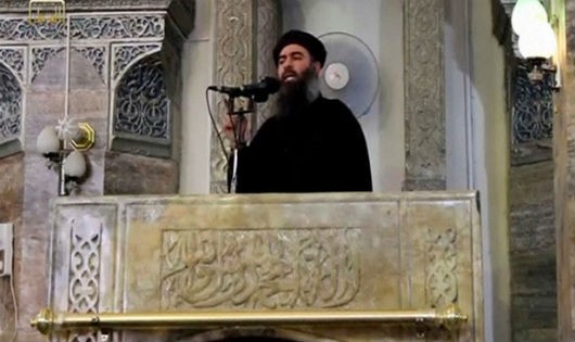 Thủ lĩnh IS Al-Baghdadi trong lần xuất hiện trước công chúng hồi tháng 7/2014
