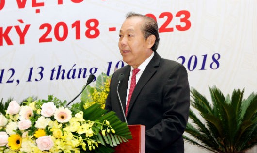 Phó Thủ tướng Thường trực Trương Hoà Bình phát biểu tại Đại hội.