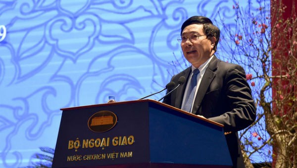 Phó Thủ tướng, Bộ trưởng Bộ Ngoại giao Phạm Bình Minh phát biểu tại Hội nghị.