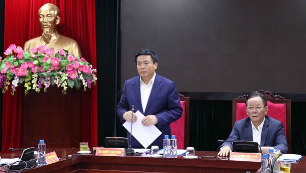 Ông Nguyễn Xuân Thắng phát biểu tại buổi làm việc