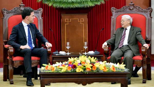 Tổng Bí thư, Chủ tịch nước Nguyễn Phú Trọng tiếp Thủ tướng Hà Lan Mark Rutte