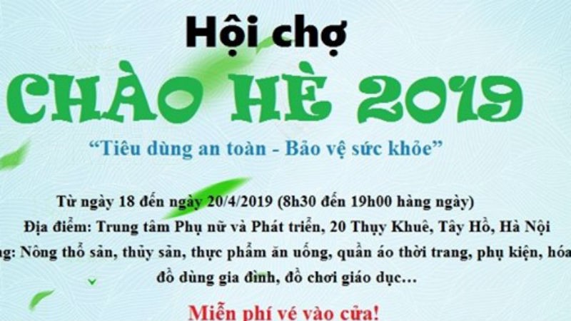 Hội chợ Chào Hè 2019 gây quỹ hỗ trợ phụ nữ và trẻ em