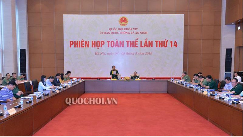 Ủy ban Quốc phòng – An ninh họp phiên toàn thể thẩm tra dự án Luật Xuất cảnh, nhập cảnh của công dân Việt Nam. Ảnh quochoi.vn