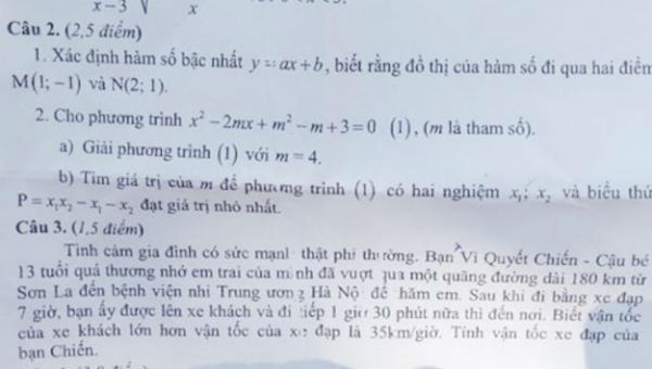 Đề thi môn Toán vào lớp 10 ở Nghệ An