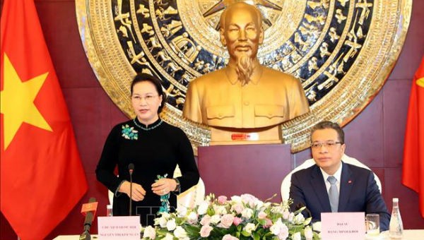 Chủ tịch Quốc hội Nguyễn Thị Kim Ngân phát biểu