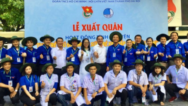 Đoàn tình nguyện của tuổi trẻ Thủ đô tại lễ xuất quân năm 2019