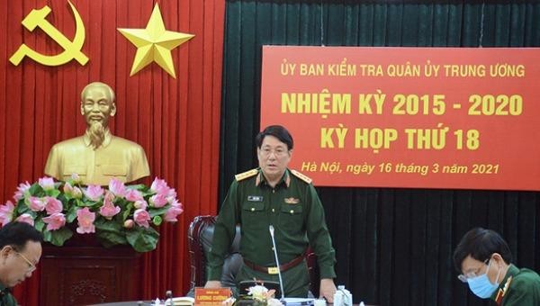 Đại tướng Lương Cường chủ trì cuộc họp của Ủy ban kiểm tra Quân ủy trung ương.