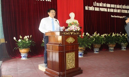 Tiến sĩ Phan Thanh Hải - Giám đốc Trung tâm Bảo tồn di tích Cố đô Huế phát biểu tại buổi lễ ra mắt
