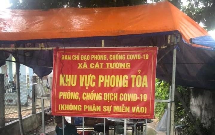 Một khu vực phong tỏa phòng, chống dịch COVID-19 ở Phù Cát.