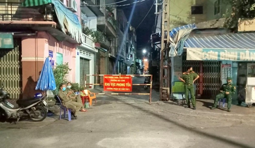 Một khu vực đang phong tỏa ở TP Quy Nhơn (tỉnh Bình Định).