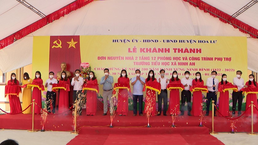 Lễ khánh thành công trình Trường Tiểu học xã Ninh An, huyện Hoa Lư, tỉnh Ninh Bình.