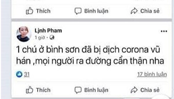 Nội dung đăng tin sai sự thật trên mạng xã hội