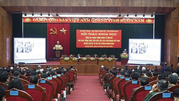 Toàn cảnh Hội thảo khoa học cấp Bộ về Trung tướng Đồng Sỹ Nguyên, người con ưu tú của quê hương Quảng Bình.