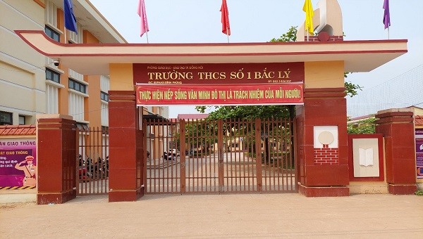 Trường THCS số 1 Bắc Lý, nơi xảy ra sự việc đáng tiếc giữa 2 học sinh lớp 7A và lớp 6D.