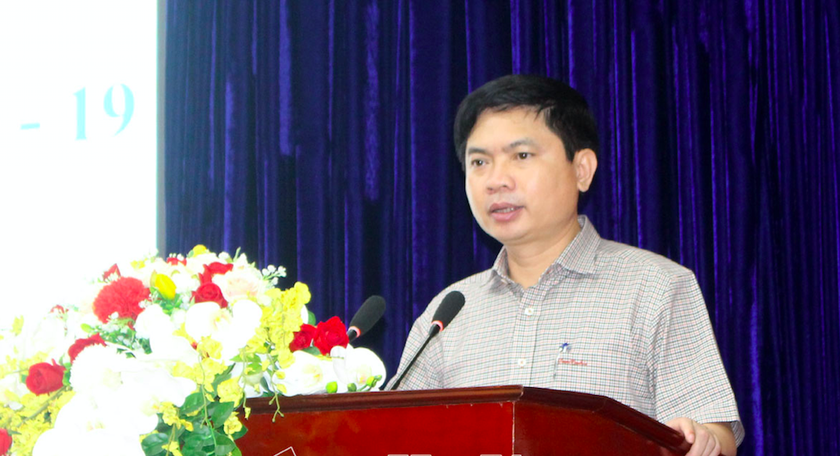 Ông Trương Quốc Huy chủ tịch UBND tỉnh Hà Nam phát biểu tại buổi gặp mặt