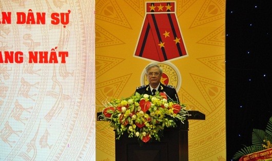 Tổng cục trưởng Tổng cục THADS Hoàng Sỹ Thành phát biểu tại Lễ kỷ niệm.