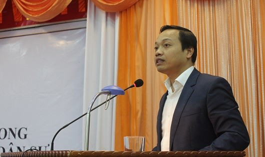 Thứ trưởng Trần Tiến Dũng phát biểu tại Hội thảo.