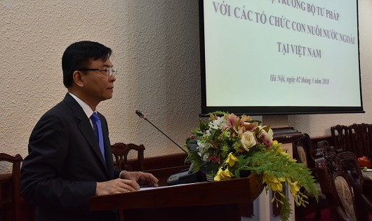 Bộ trưởng Lê Thành Long phát biểu tại buổi gặp mặt