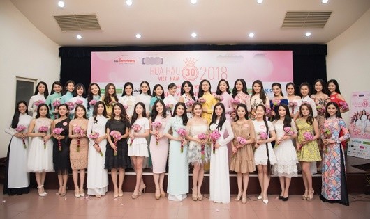 Các thí sinh tham gia cuộc thi Hoa hậu Việt Nam 2018.