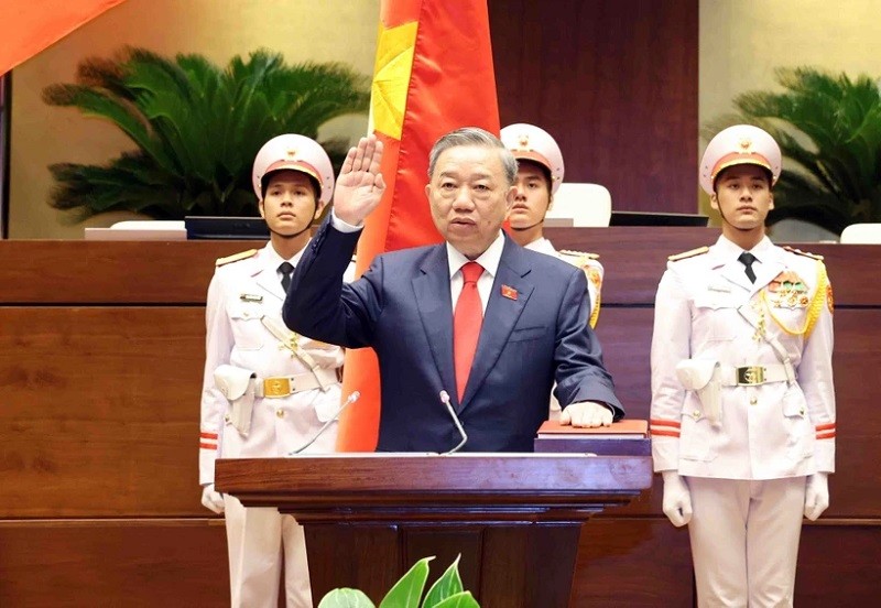 Chủ tịch nước Tô Lâm tuyên thệ.