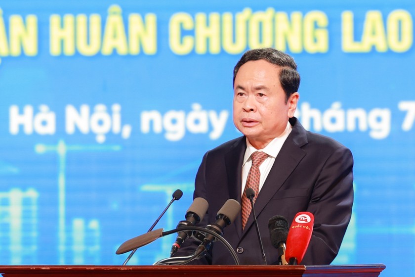 Chủ tịch Quốc hội Trần Thanh Mẫn phát biểu tại buổi lễ. (Ảnh: PV)
