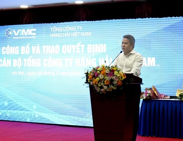 Tổng Giám đốc VIMC Nguyễn Cảnh Tĩnh phát biểu tại lễ công bố, trao quyết định