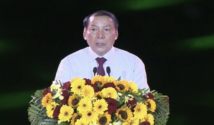 Bộ trưởng Bộ Văn hóa, Thể thao và Du lịch Nguyễn Văn Hùng phát biểu khai mạc chương trình.