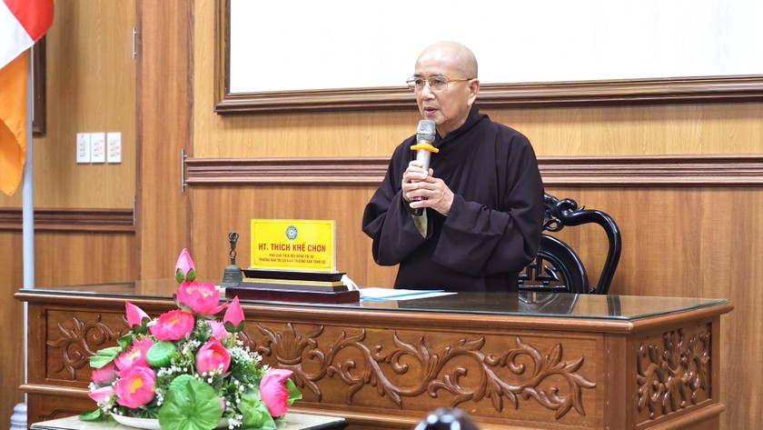 Hòa thượng Thích Khế Chơn, Phó Chủ tịch Hội đồng Trị sự Giáo hội Phật giáo Việt Nam, Trưởng ban Trị sự Giáo hội Phật giáo tỉnh Thừa Thiên Huế thông tin về Đại lễ cầu siêu.