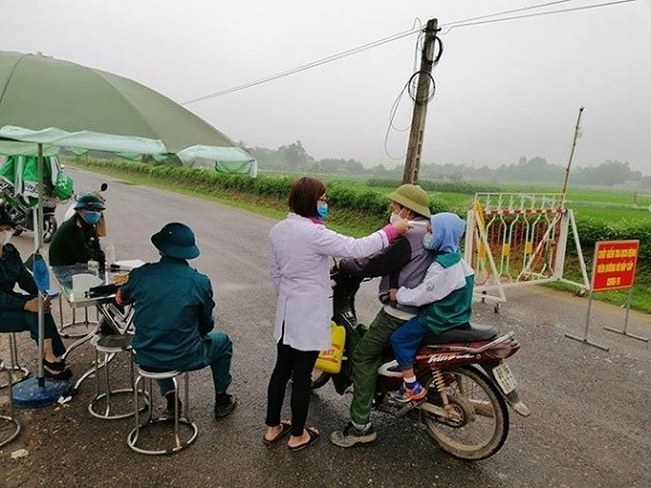 Chốt kiểm soát tại xã An Hòa.