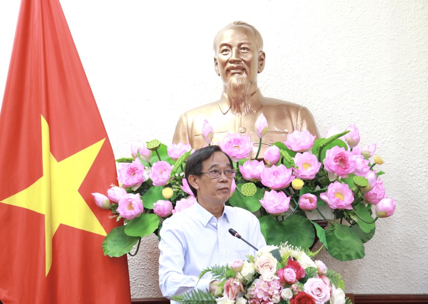 Giám đốc Trung tâm lý lịch tư pháp quốc gia Nguyễn Văn Bốn trình bày báo cáo tại Hội nghị.