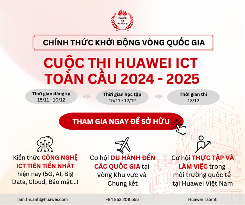 Huawei ICT Competition mở rộng lộ trình đào tạo trong mùa thứ 3 tại Việt Nam 