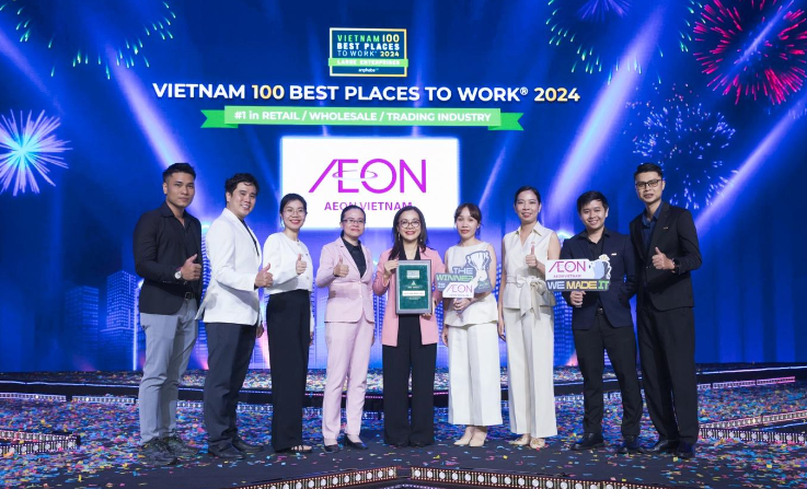 AEON Việt Nam 2 năm liên tiếp được vinh danh “Top 1 Nơi làm việc tốt nhất Việt Nam" trong ngành bán lẻ/ bán sỉ/ thương mại