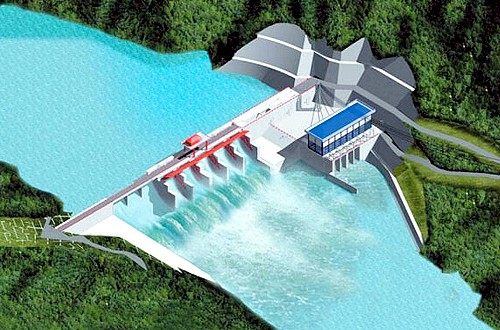 Mô hình Nhà máy thuỷ điện Sông Bung 4 (Hình minh hoạ) 