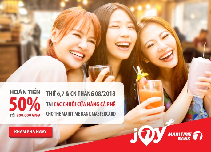 Thưởng thức café, bánh ngọt mừng sinh nhật Maritime Bank và nhận hoàn tiền 50% tại 5 chuỗi cửa hàng lớn