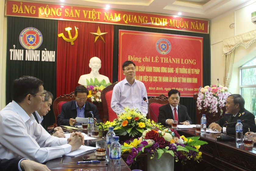 Bộ trưởng Lê Thành Long biểu dương lực lượng Thi hành án dân sự Ninh Bình