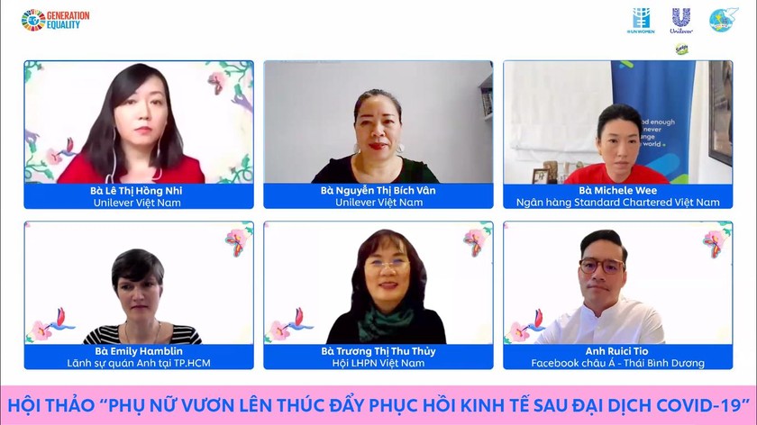 Các diễn giả Thảo luận bàn tròn đưa ra những gợi ý, giải pháp thực tiễn để thúc đẩy phụ nữ.